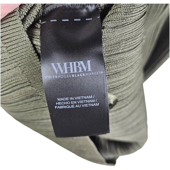 White House Black Market Ribbed Hardware Tank WHBM Olive Green Size Small - Picture 5 of 9
